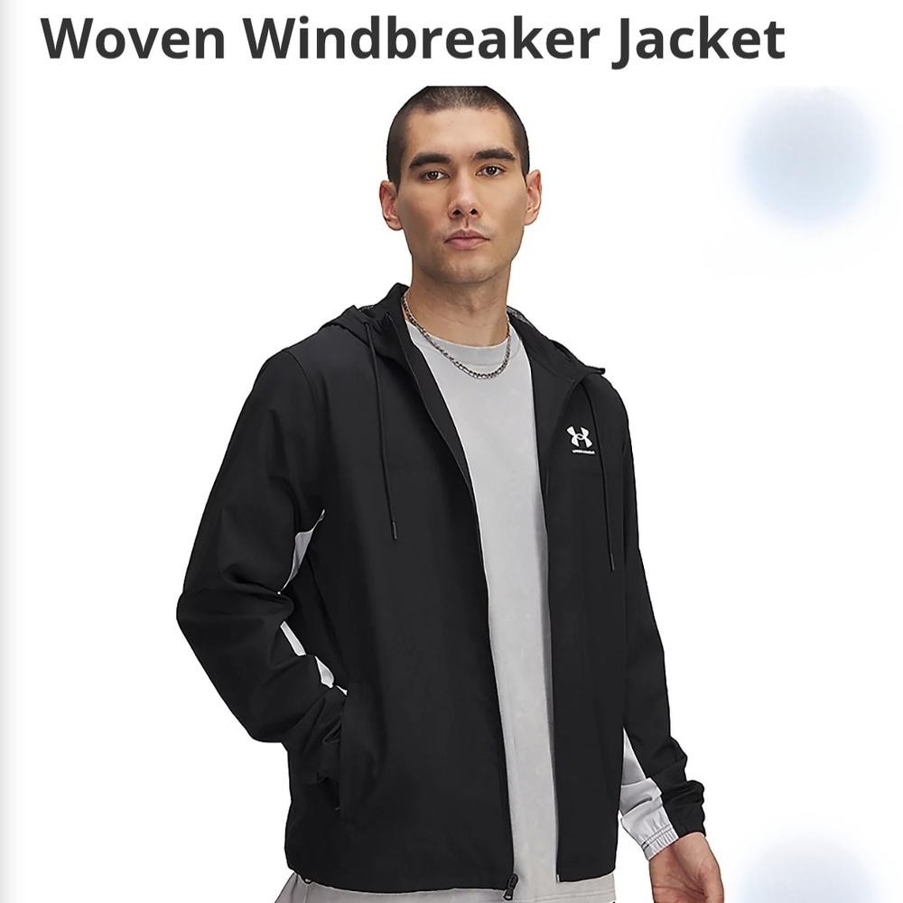Under Armour Unisex Black Windbreaker Jacket Lots Of Zippers. Nice Lining. XXL